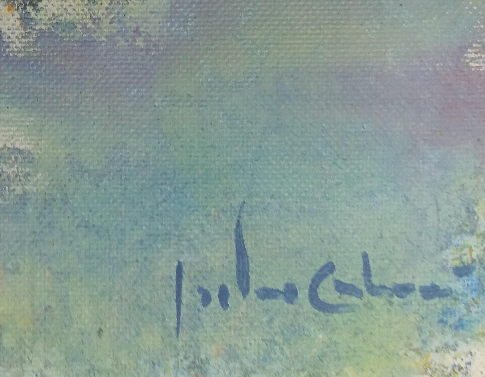 Isidro Cahue azul  gotas   efecto    pintura abstracta original en papel acrílico en venta 5