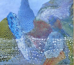 ISIDRO CAHUE   sea   original abstract paper acrylic painting