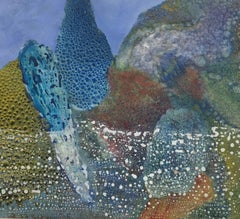 Vintage ISIDRO CAHUE   sea   original abstract paper acrylic painting