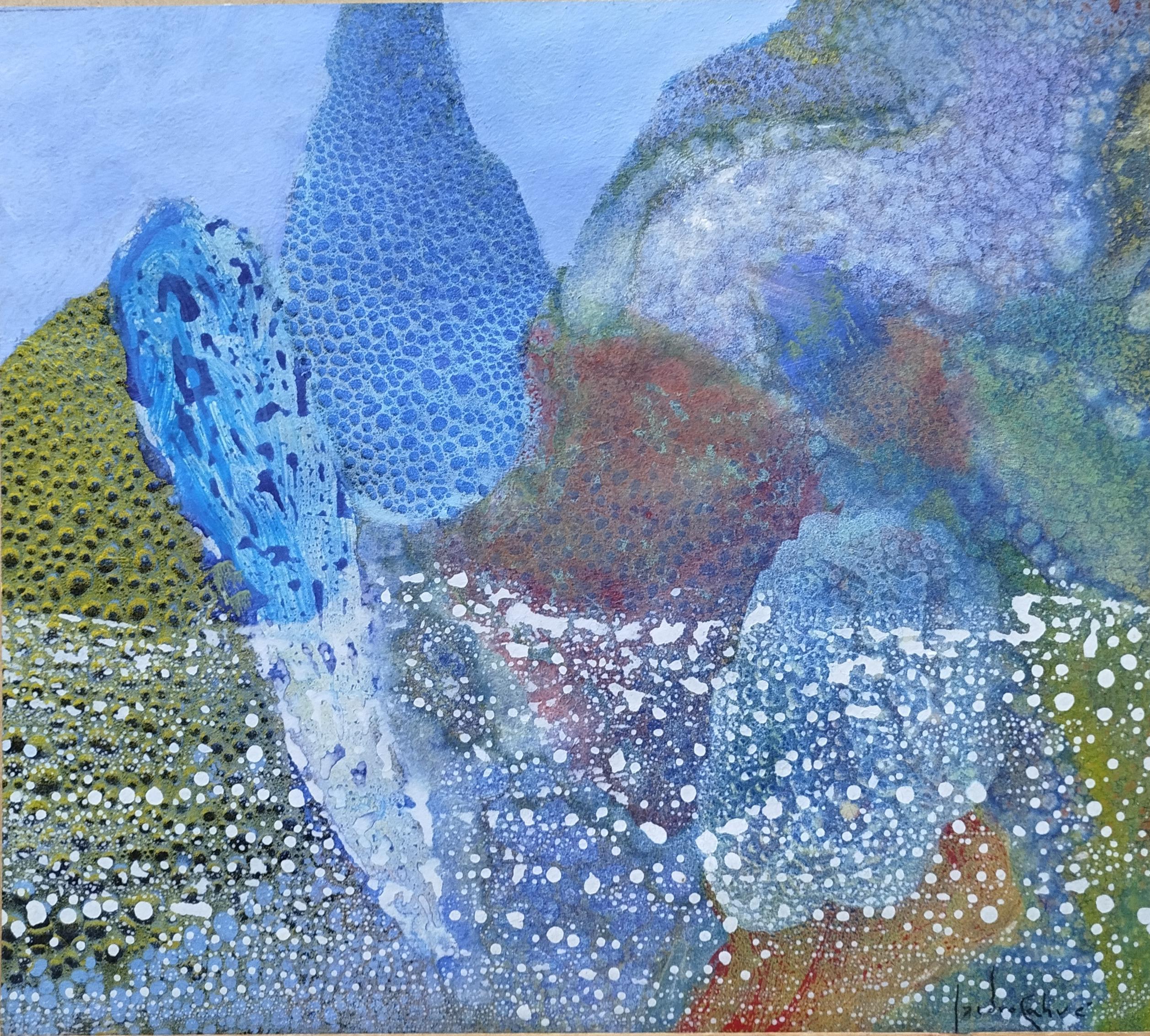 ISIDRO CAHUE   sea   original abstract paper acrylic painting