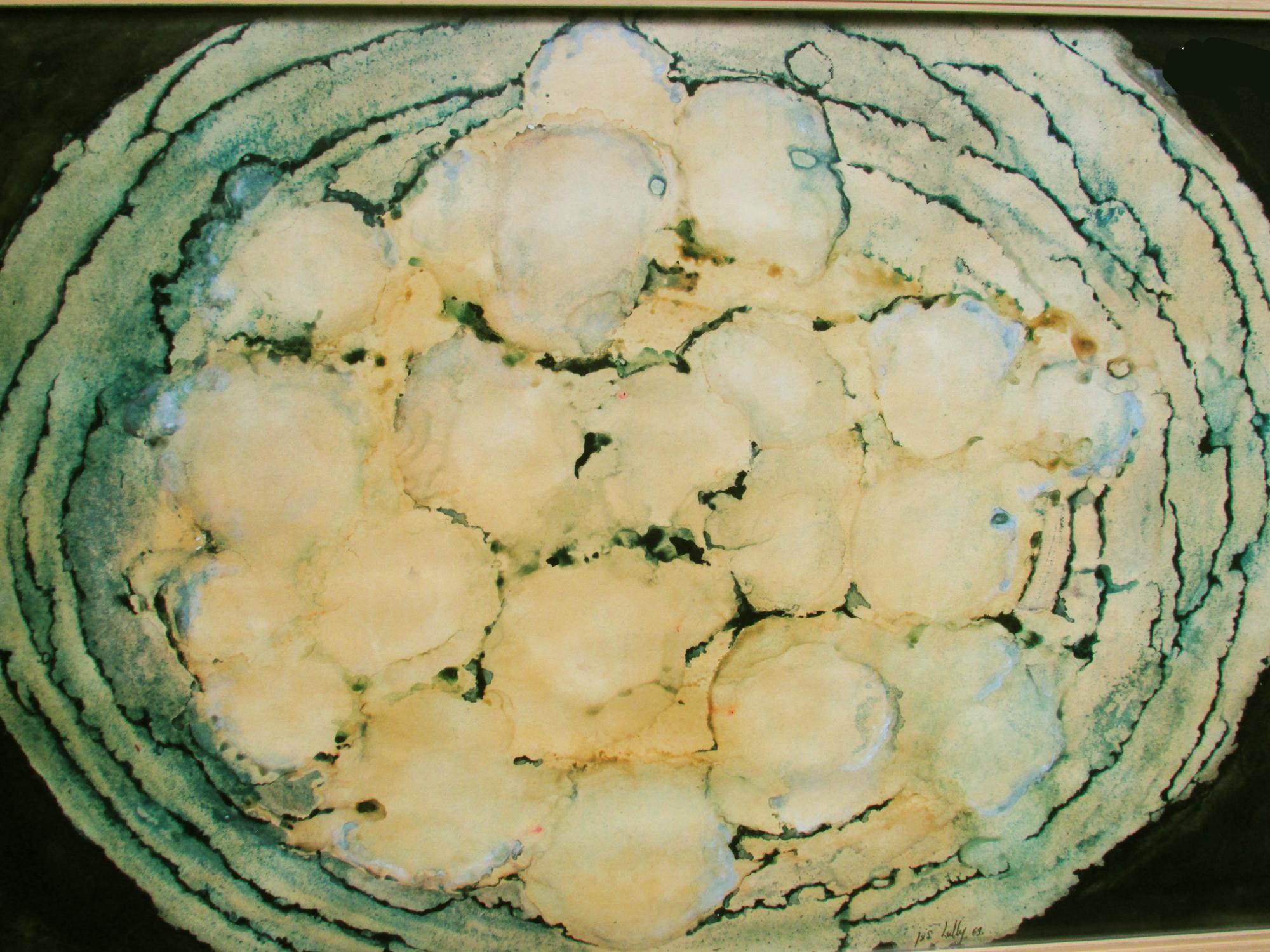 Isis Lully Abstraktes Aquarell-Aquarell (Moderne der Mitte des Jahrhunderts) im Angebot