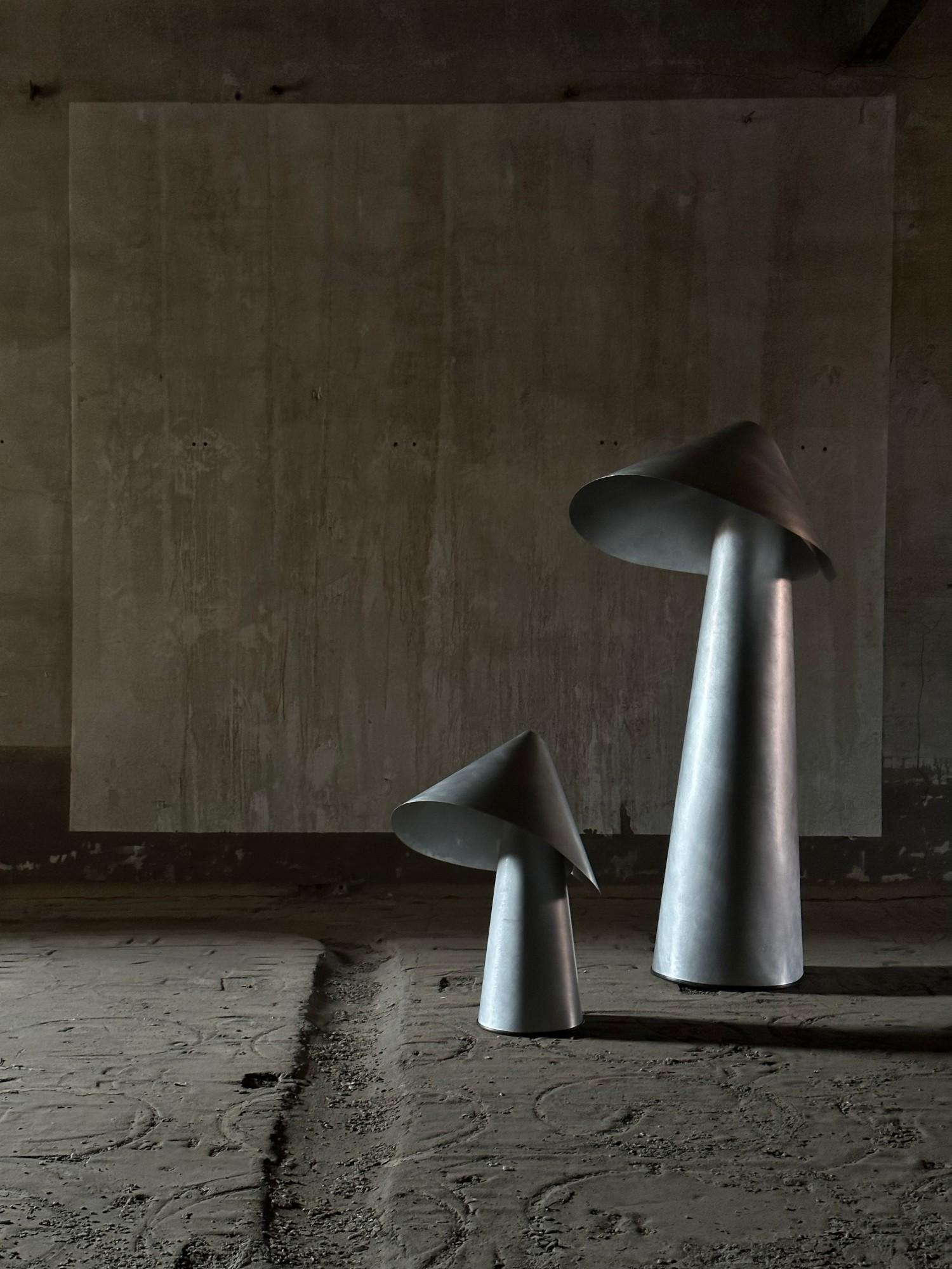 Sculptural Metal Floor Lamp - Design, 2024 – 'Okinawa' - Sculpture by Iskandar Jani