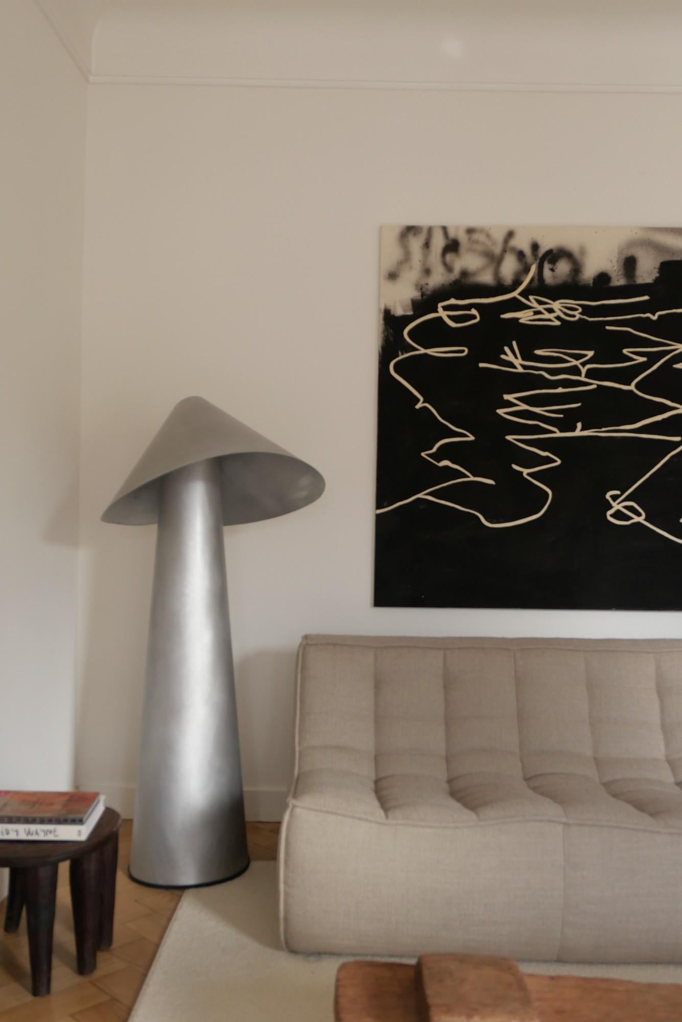 Sculptural Metal Floor Lamp - Design, 2024 – 'Okinawa' - Contemporary Sculpture by Iskandar Jani