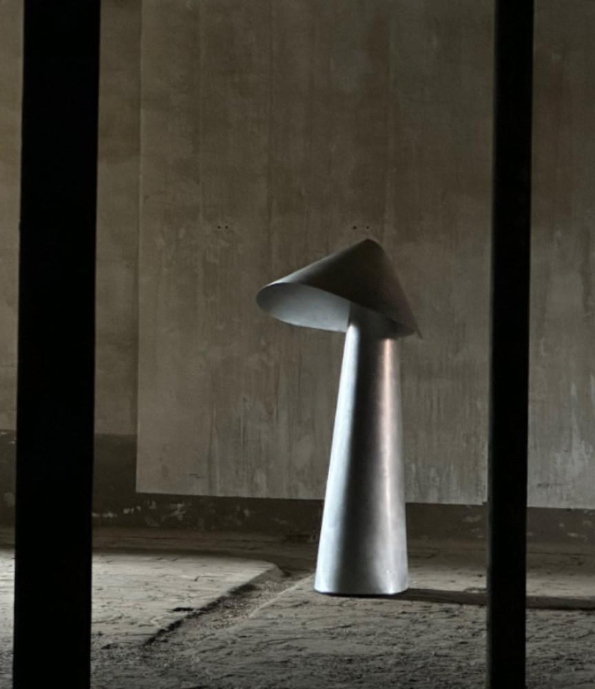 Sculptural Metal Floor Lamp - Design, 2024 – 'Okinawa' - Black Abstract Sculpture by Iskandar Jani