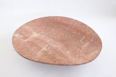 Isla Coffee or Cocktail Table, Rojo Alicante Marble and Lacquered Wood