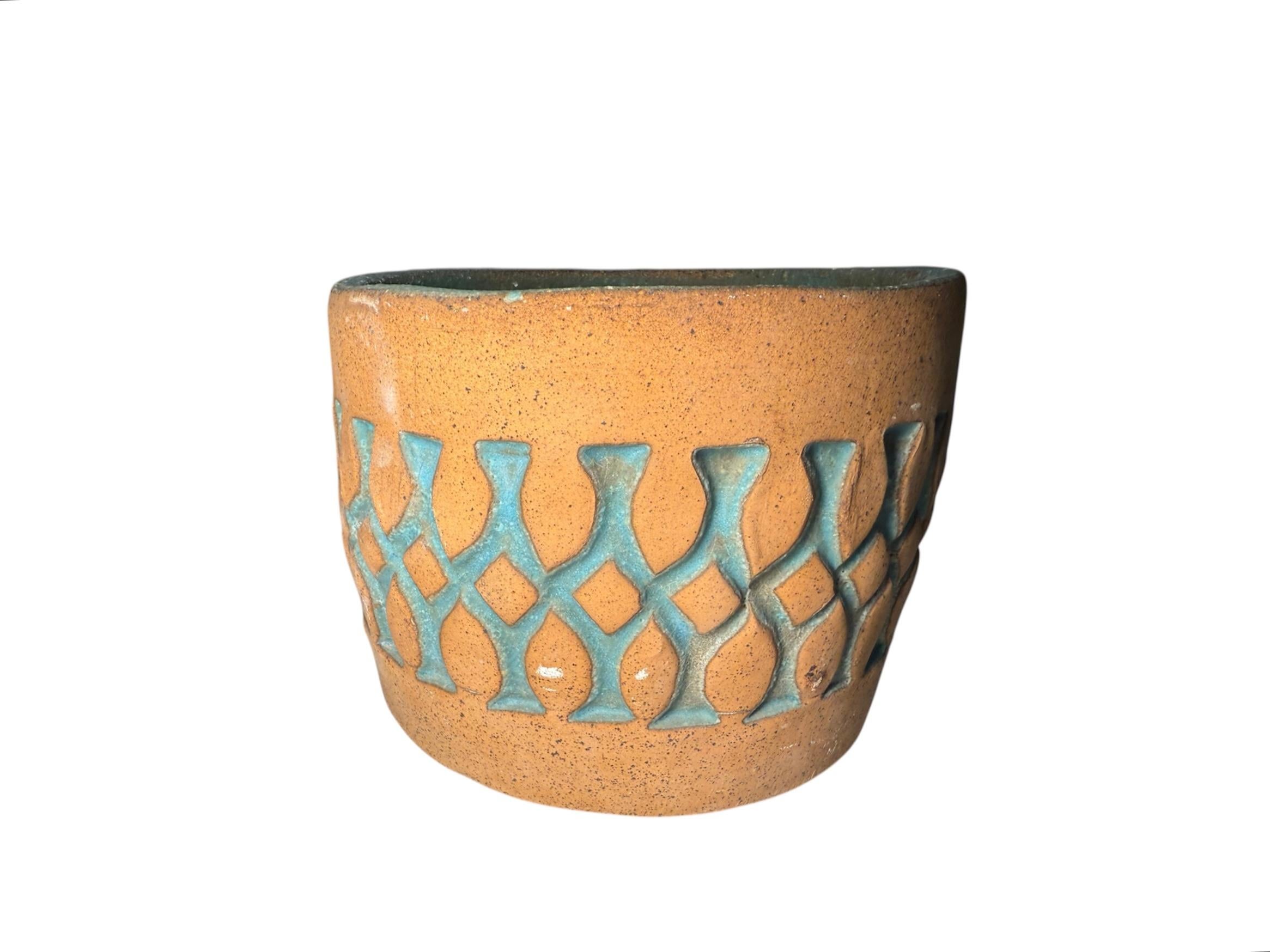 Isla Del Sol Puerto Rican Stoneware Planter (20. Jahrhundert) im Angebot