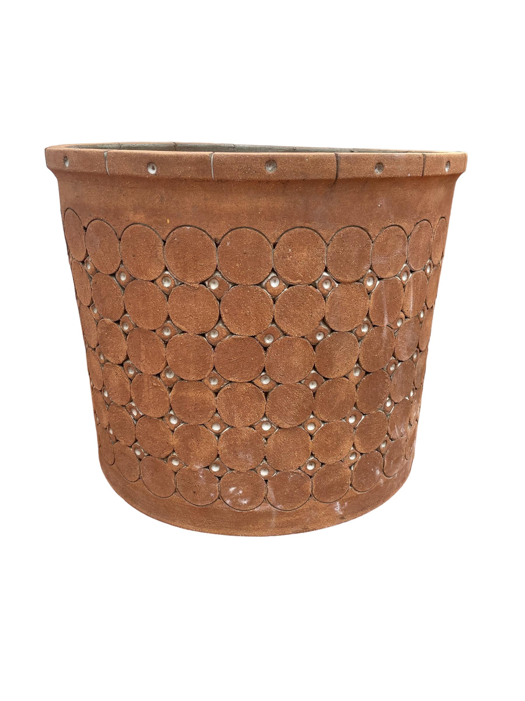 Isla Del Sol Puerto Rico Huge Heavy Stoneware Round Planter 3