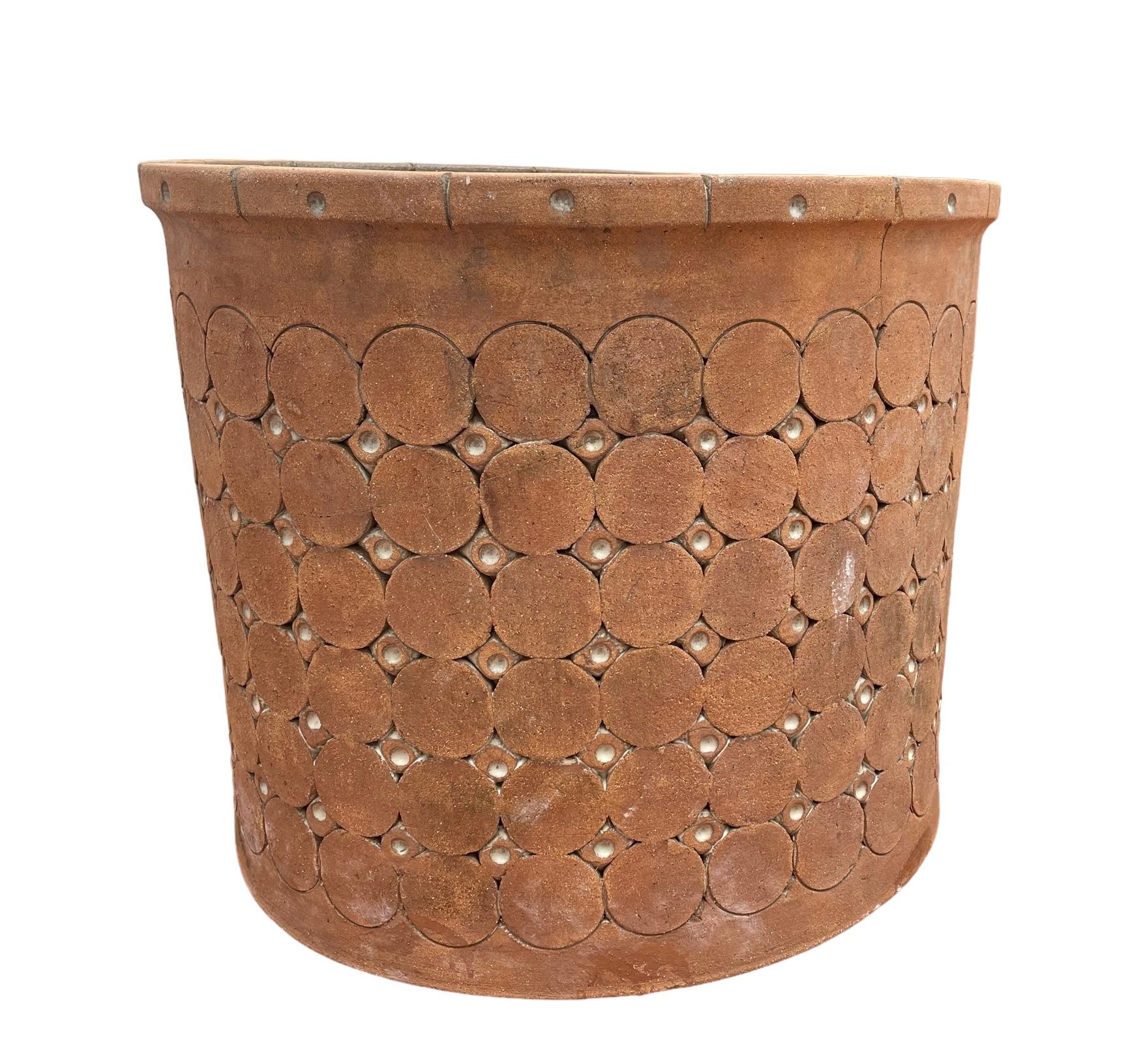 Isla Del Sol Puerto Rico Huge Heavy Stoneware Round Planter 4