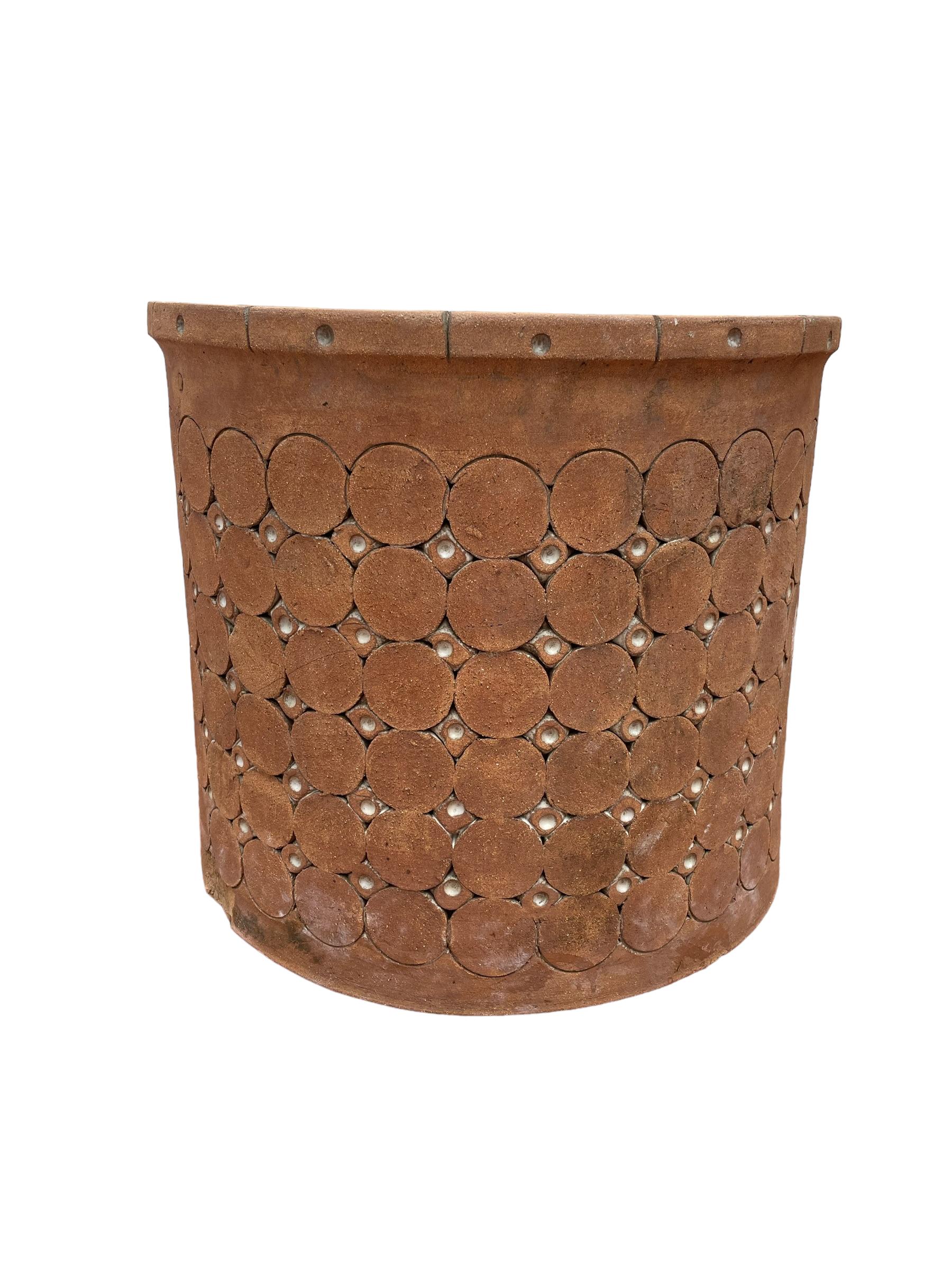 Hand-Crafted Isla Del Sol Puerto Rico Huge Heavy Stoneware Round Planter