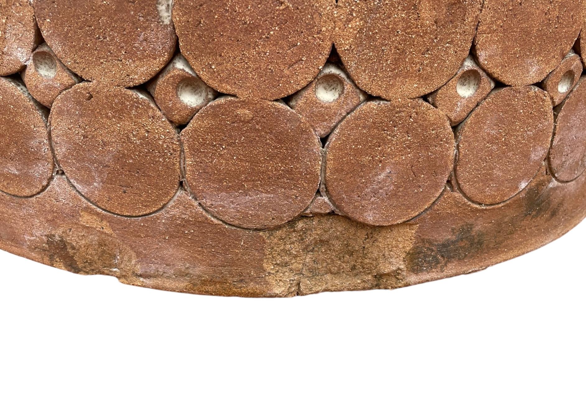 Isla Del Sol Puerto Rico Huge Heavy Stoneware Round Planter In Fair Condition In Guaynabo, PR