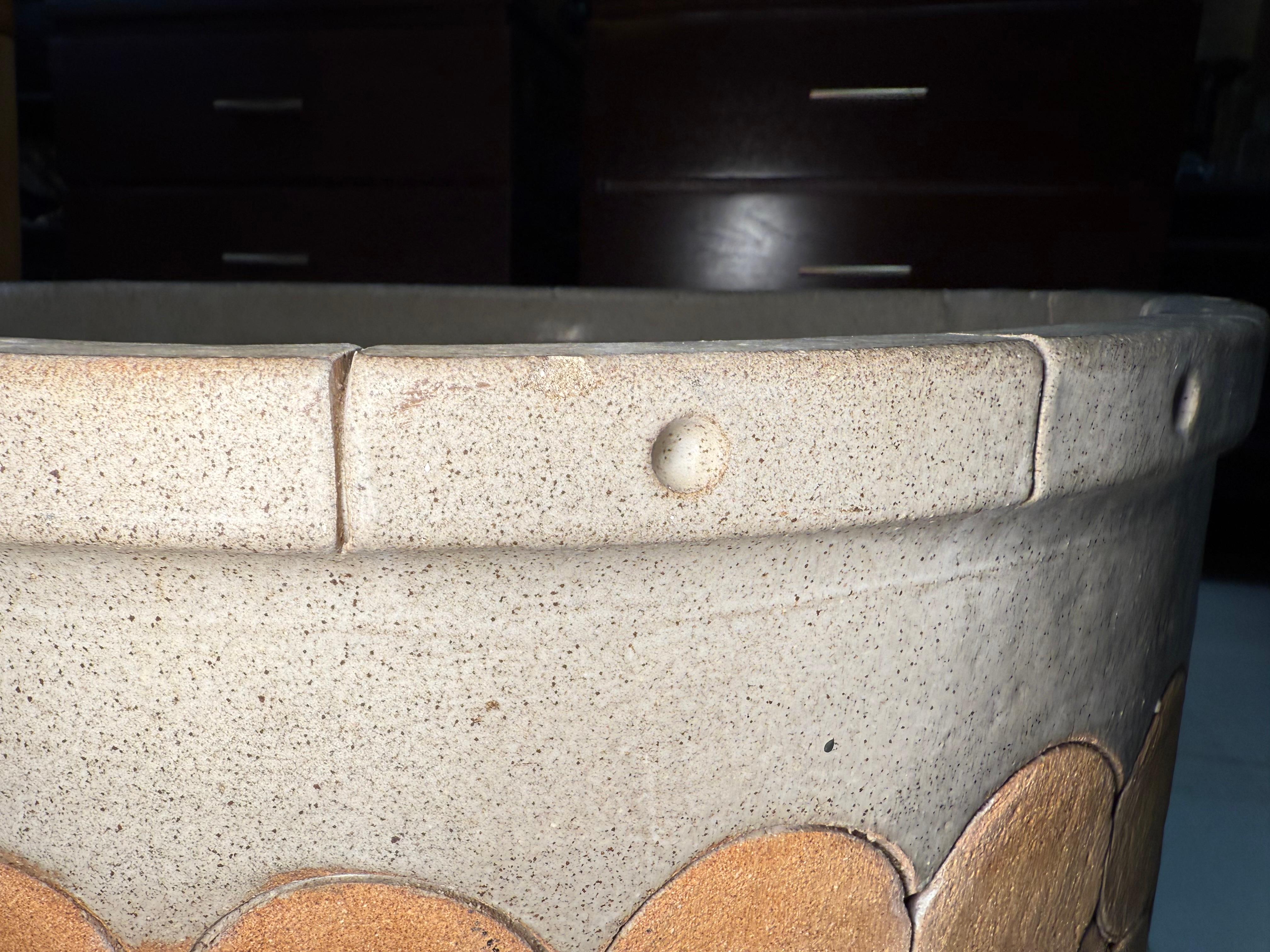 Isla Del Sol Puerto Rico Stoneware Round Planter For Sale 5