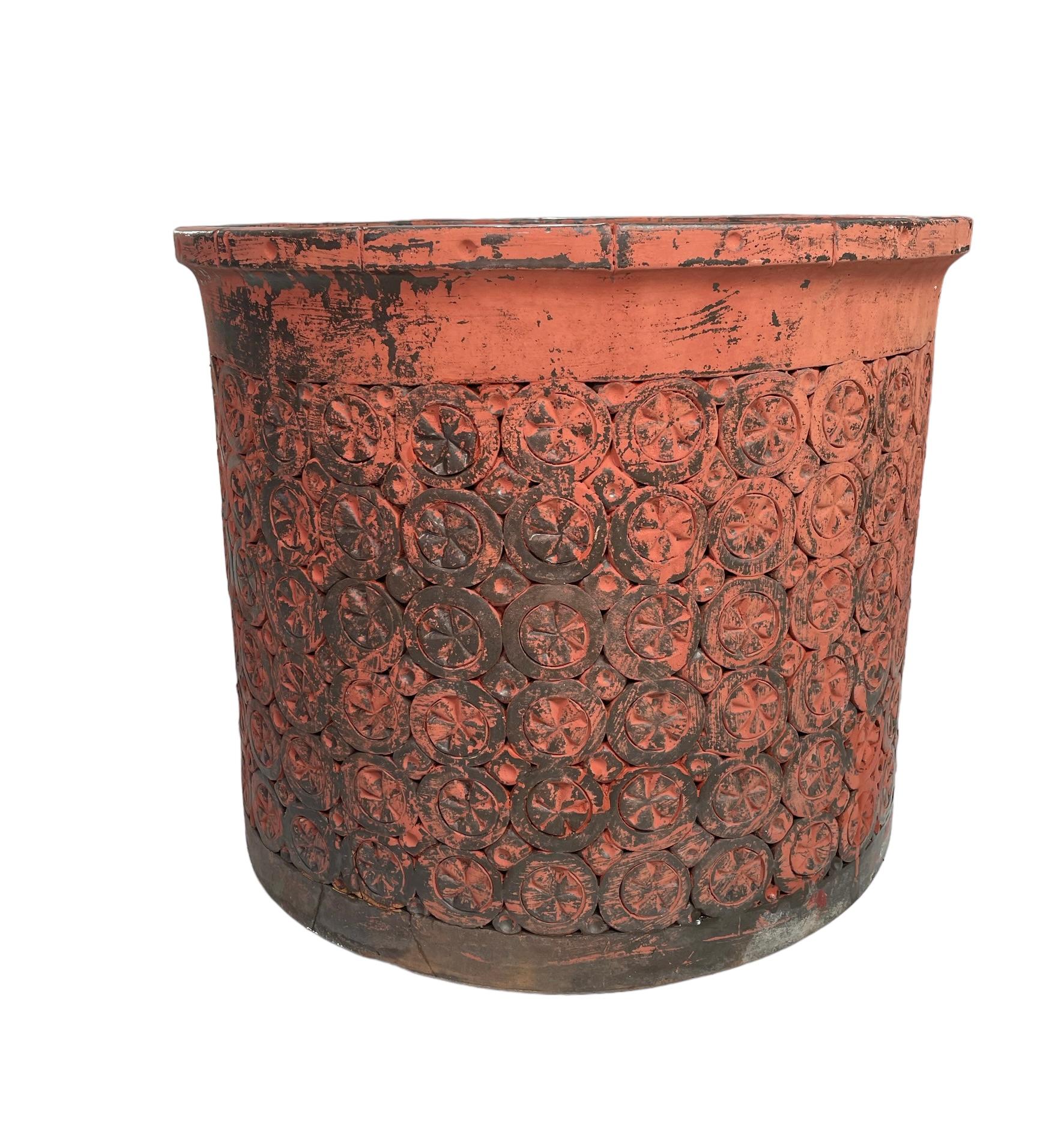 American Isla Del Sol Puerto Rico Stoneware Round Planter For Sale