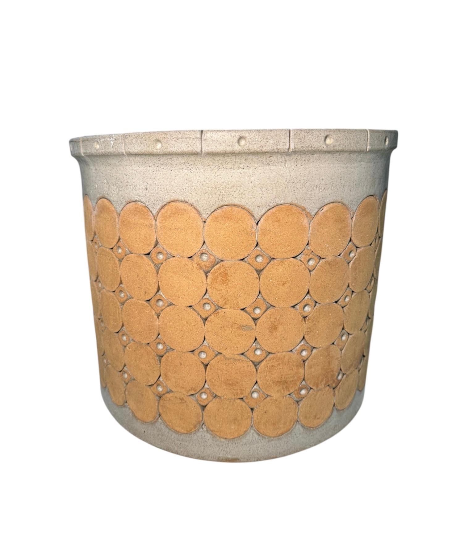 American Isla Del Sol Puerto Rico Stoneware Round Planter For Sale