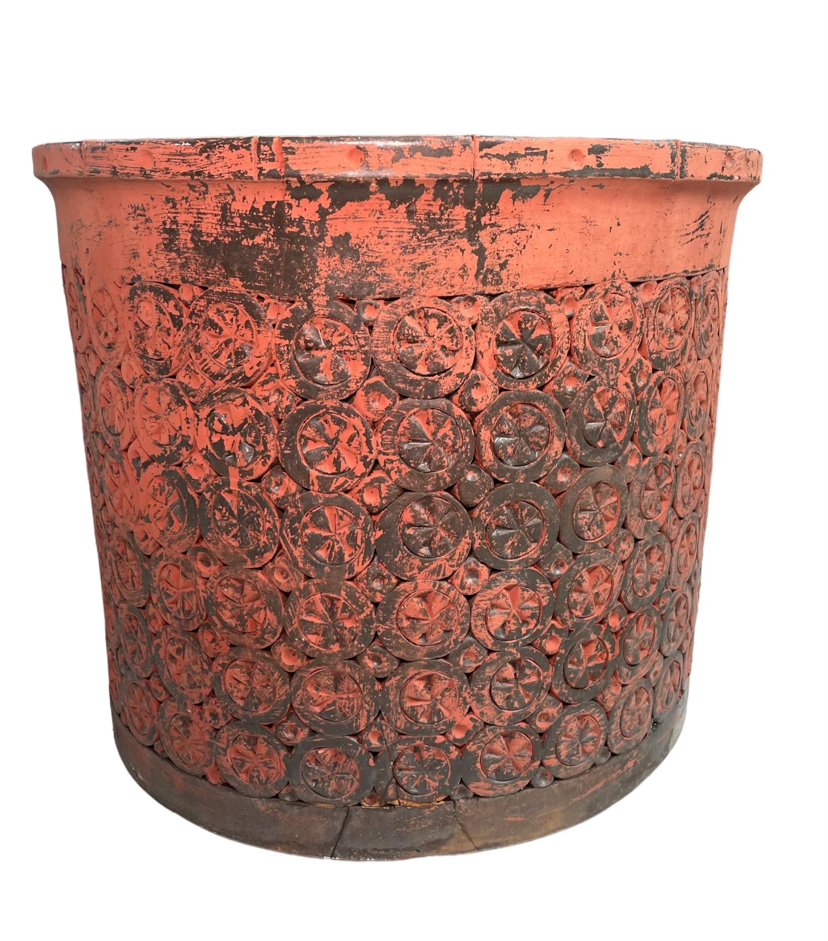 Isla Del Sol Puerto Rico Stoneware Round Planter For Sale 1