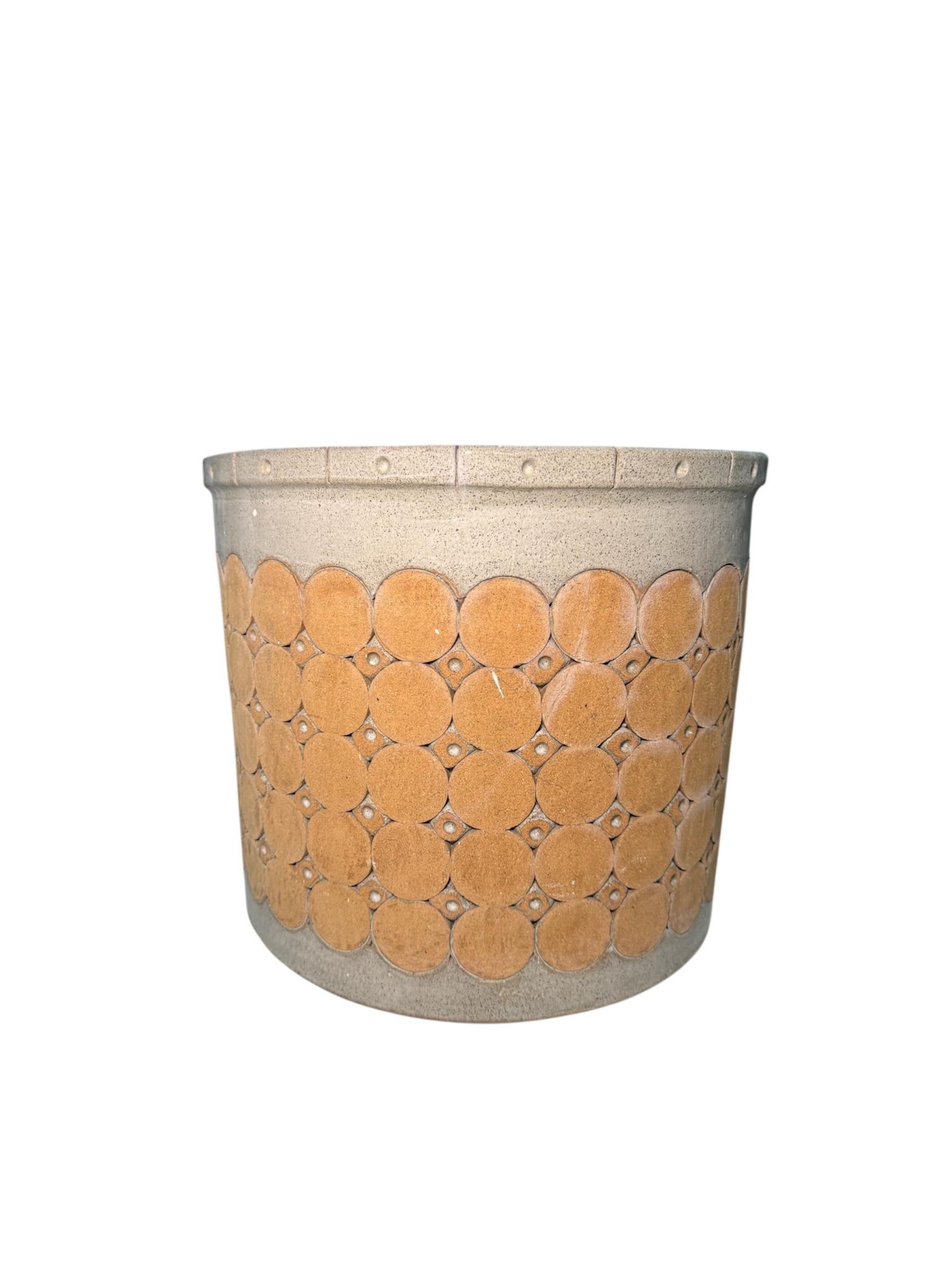Isla Del Sol Puerto Rico Stoneware Round Planter For Sale 2