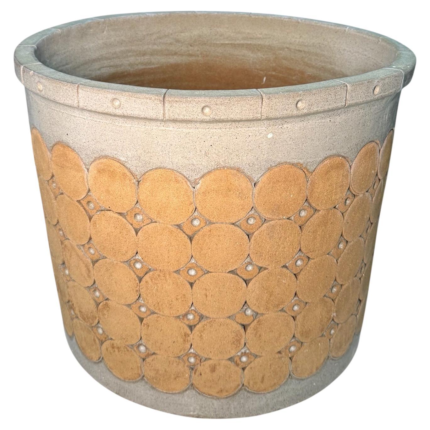 Isla Del Sol Puerto Rico Stoneware Round Planter For Sale