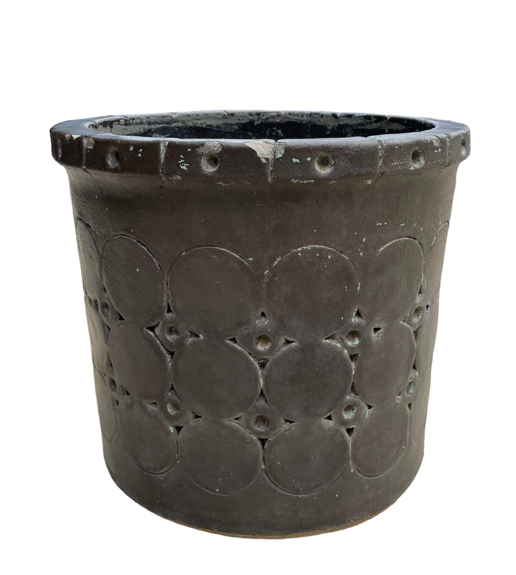 Isla Del Sol Stoneware Round Planter In Good Condition In Guaynabo, PR