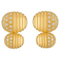 Pendientes Doble Oval Isla con Diamantes