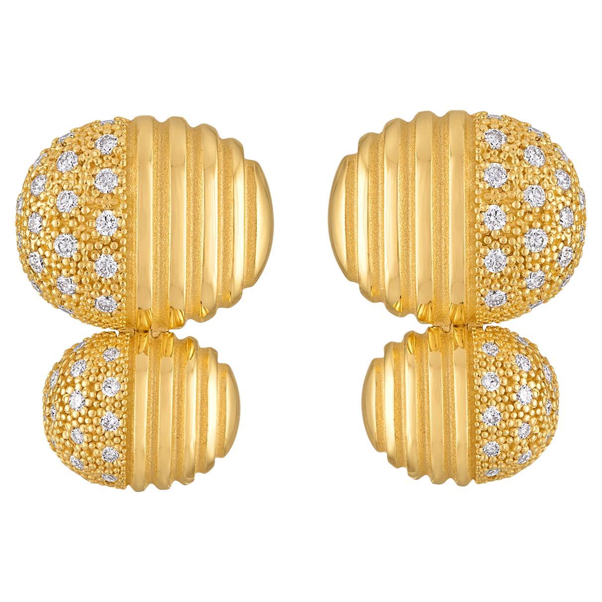 Isla Double Oval Earrings with Diamonds