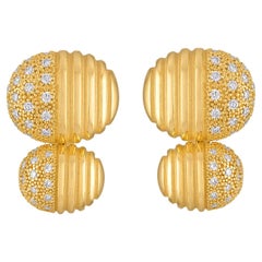 Isla Double Oval Earrings with Diamonds
