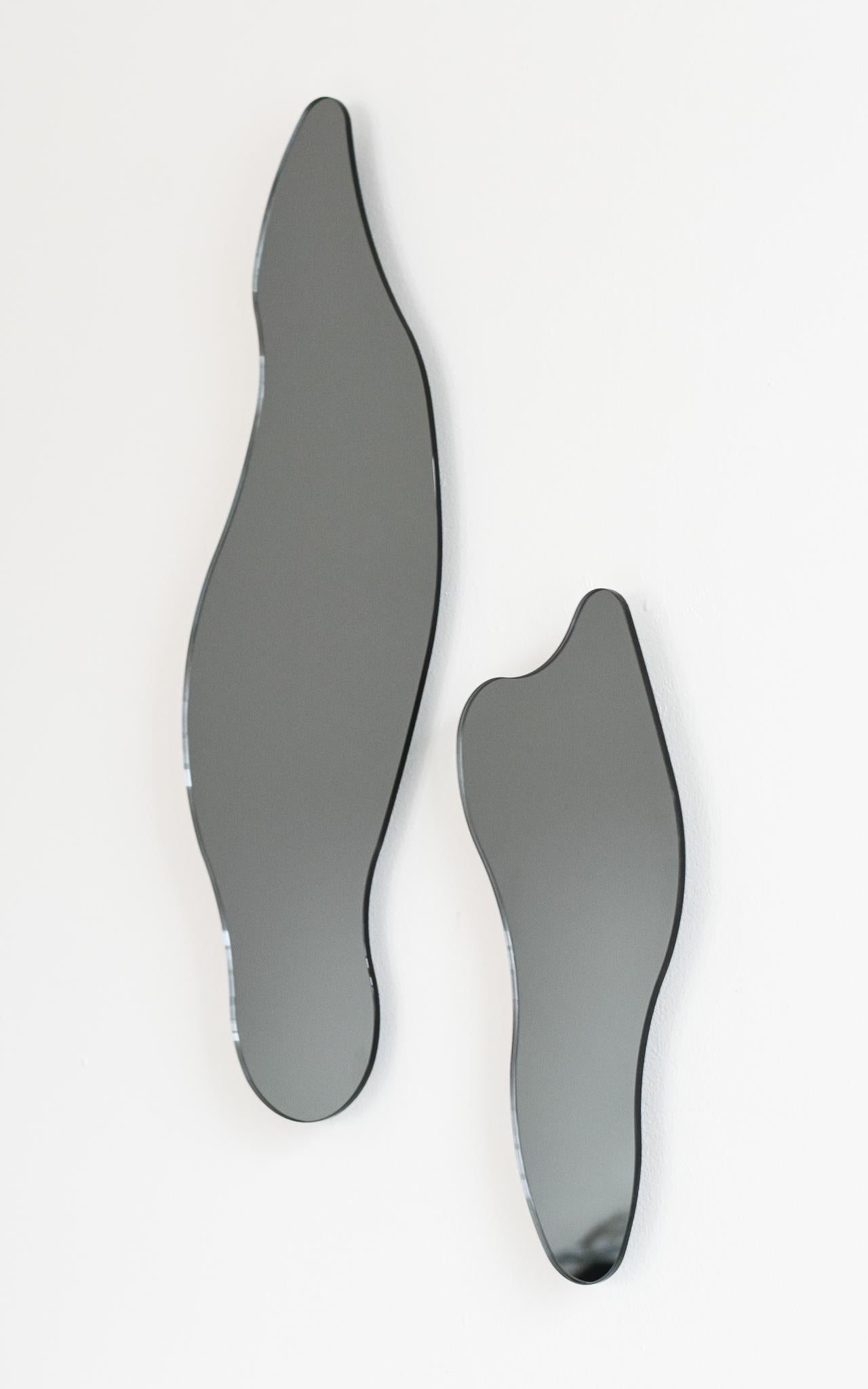 Minimaliste Miroirs Isla - Composition n° 2 en gris fumé en vente