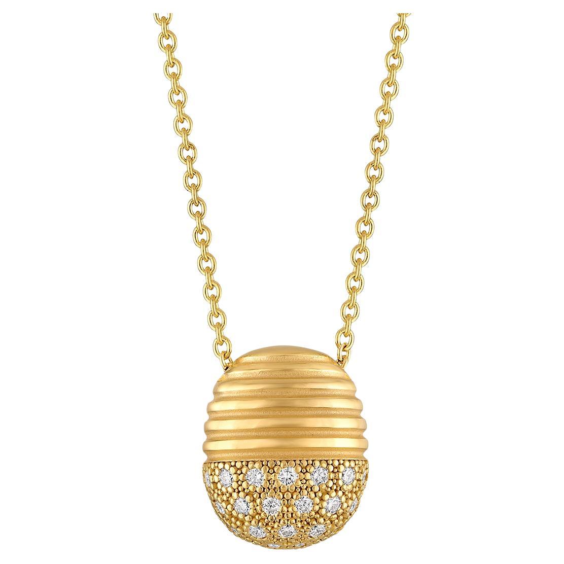 Isla Ovoid Pendant with Diamonds