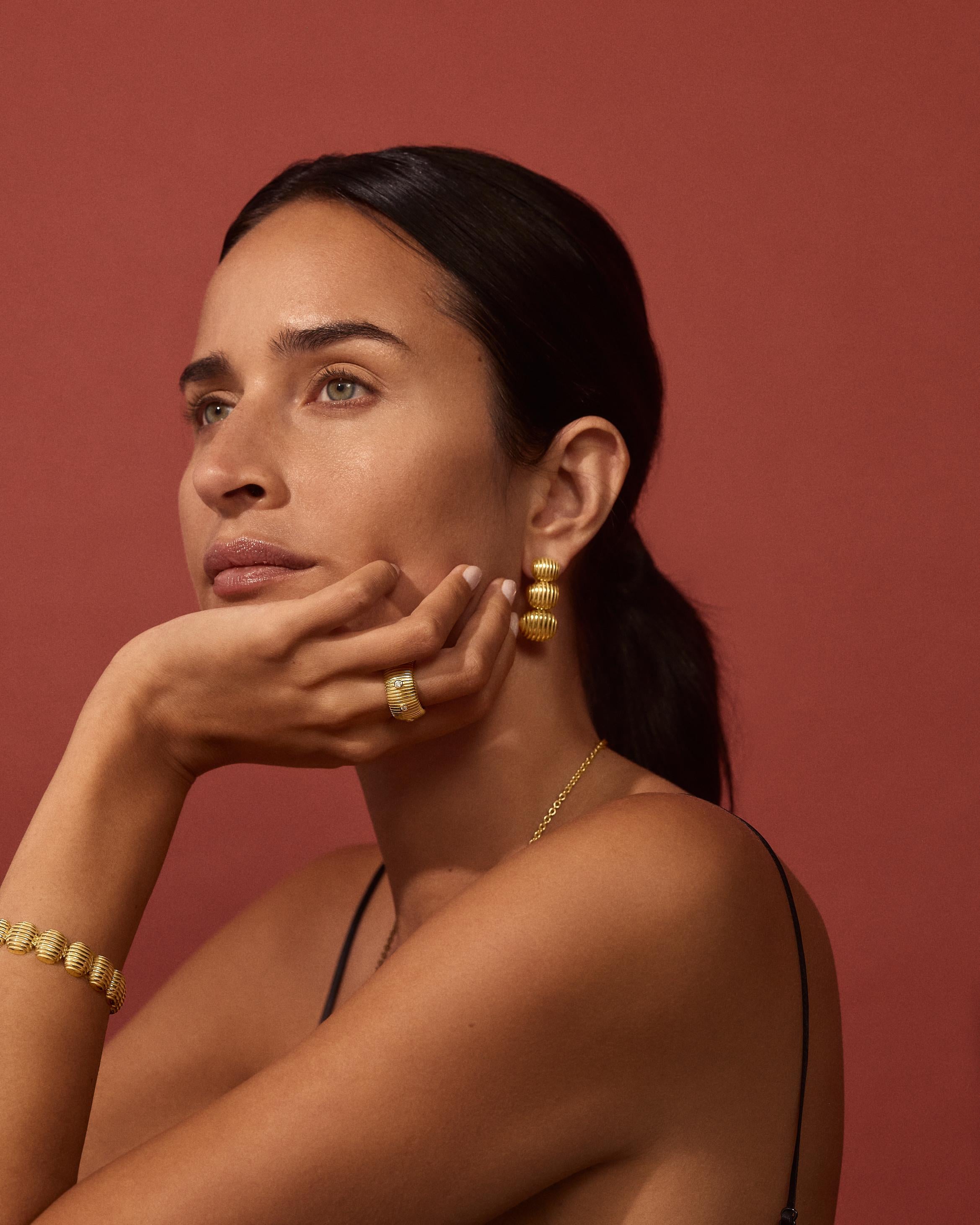 Modern Isla Triple Oval Earrings For Sale