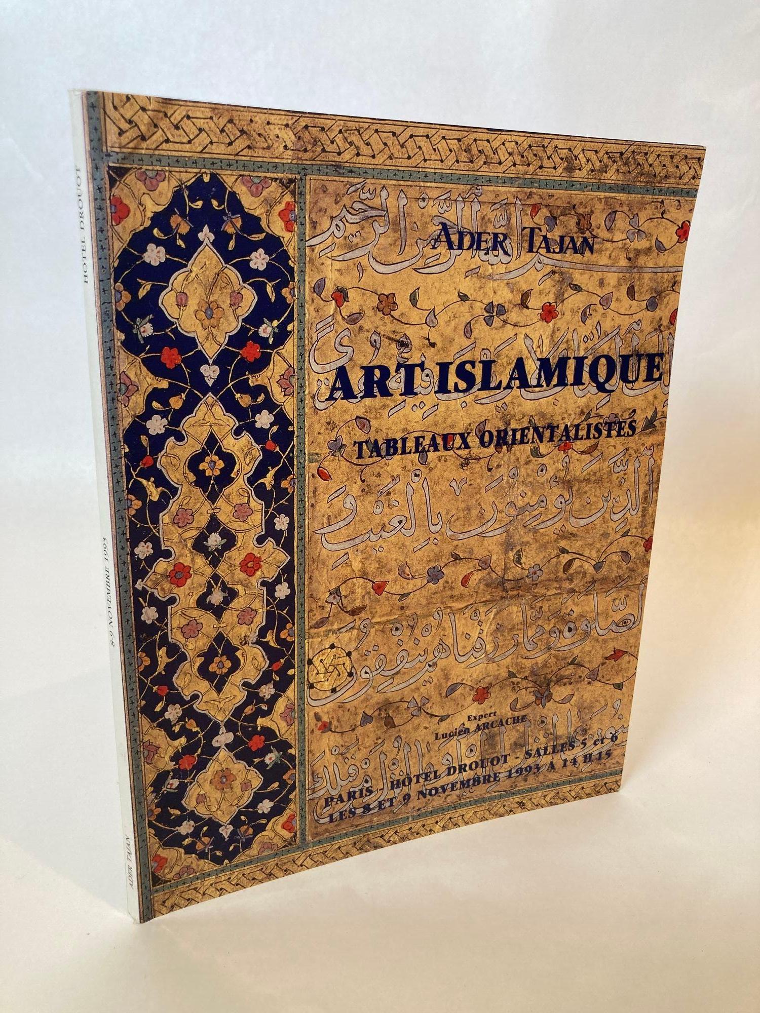 Tajan 1993 Art islamique, peintures orientalistes Catalogue de vente aux enchères Peinture orientaliste et art islamique, Texte en français.
Livre broché à couverture souple sur l'art islamique.
Auteur : A. Tajan.
Dimensions : 8