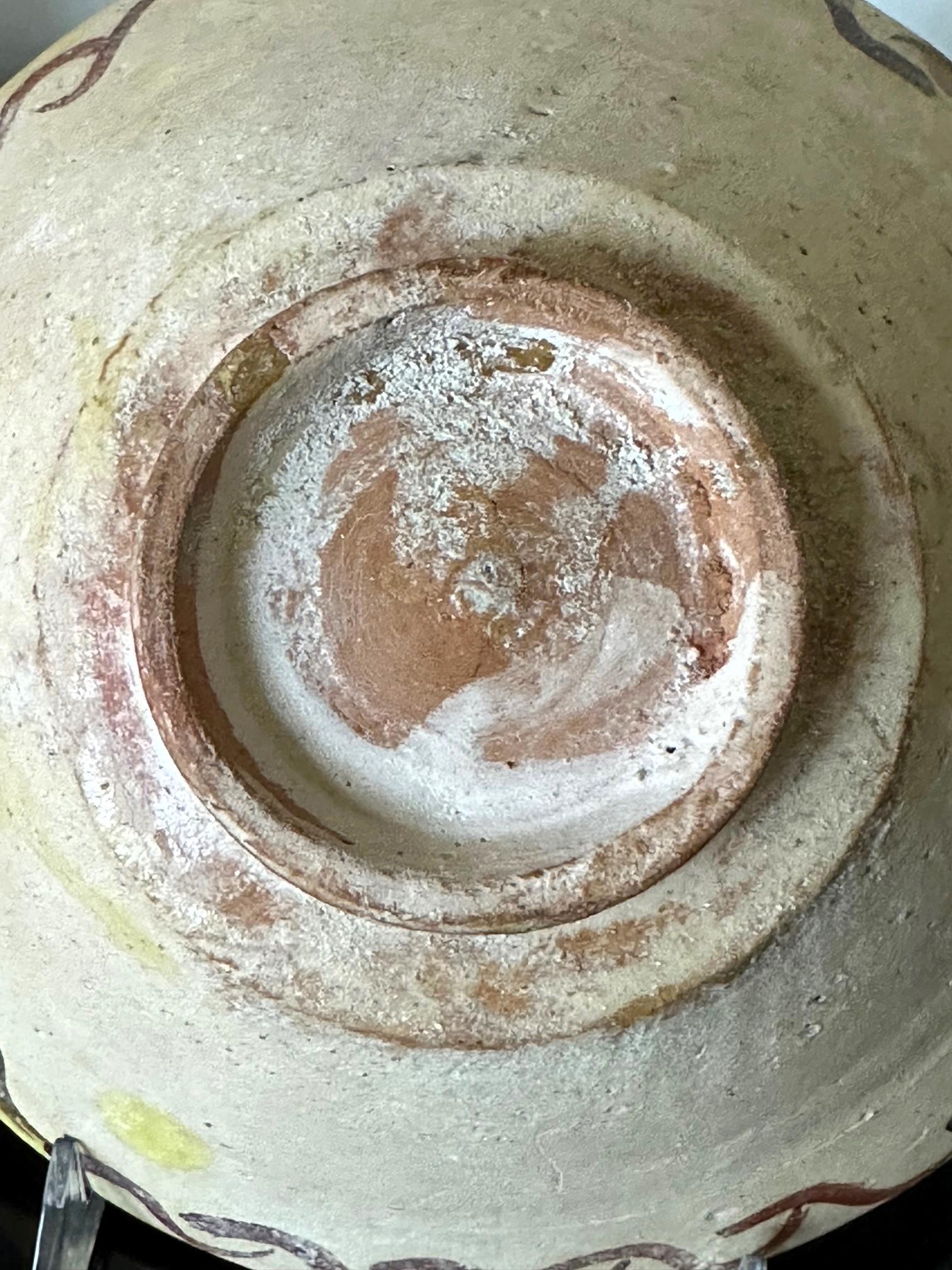 Islamic Glazed Pottery Bowl With Slip Paint Nishapur Ware 7