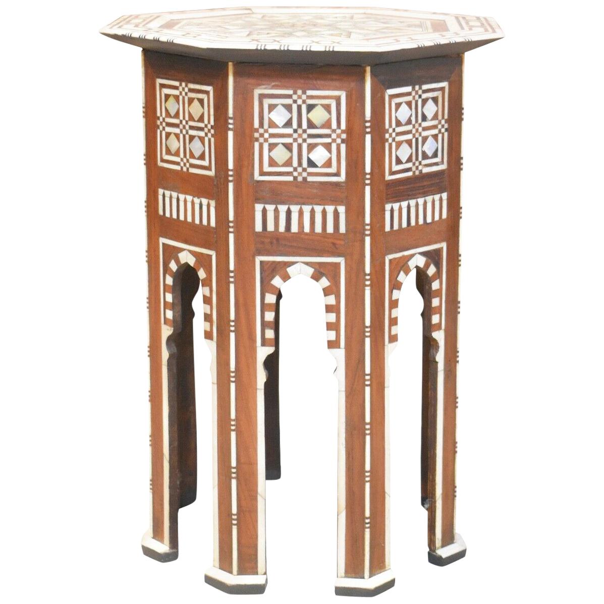 Islamic Hexagonal Occasional Table with Mother of Pearl Inlay