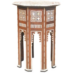 Islamic Hexagonal Occasional Table with Mother of Pearl Inlay