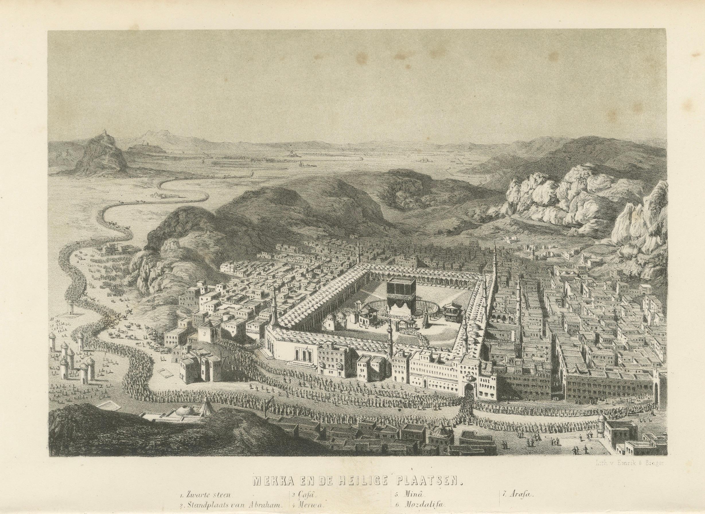 Islamic Holy Sites Print Mecca and the Sacred Places, 1863 Dutch Lithograph en venta 2