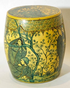 Islamic Kashmir Hand Painted Paper Mache Tea Caddy Storage Box 1950s