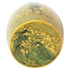 Handbemalte Papier Mache-Teedose/ Aufbewahrungsbox aus islamischem Kaschmir, 1950er Jahre