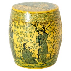 Islamic Kashmir Hand Painted Paper Mache Tea Caddy Storage Box 1950s
