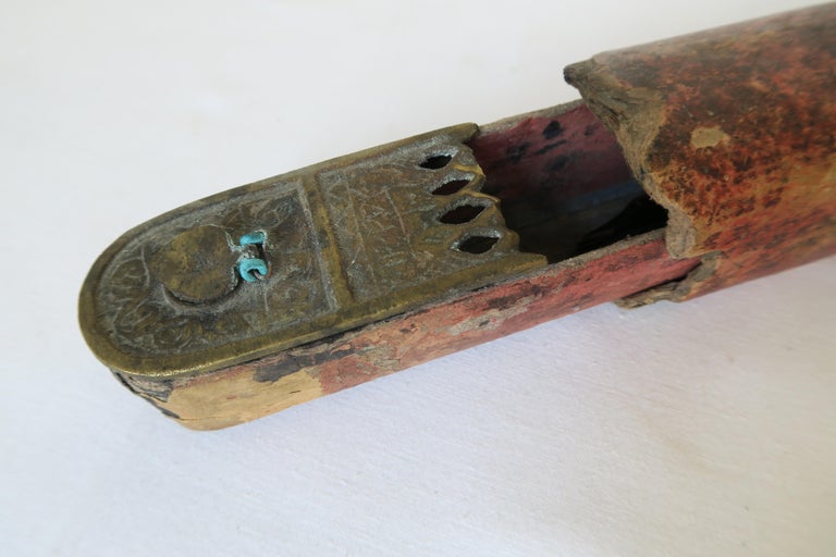 Image showcasing Islamic Ottoman Inkwell and Feather Set Made From Brass and Papier ...