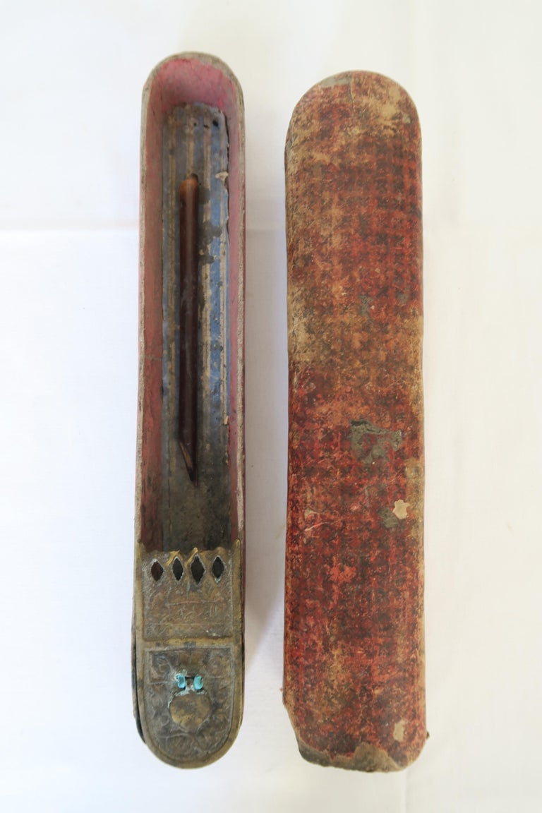 Picture of Islamic Ottoman Inkwell and Feather Set Made From Brass and Papier ...