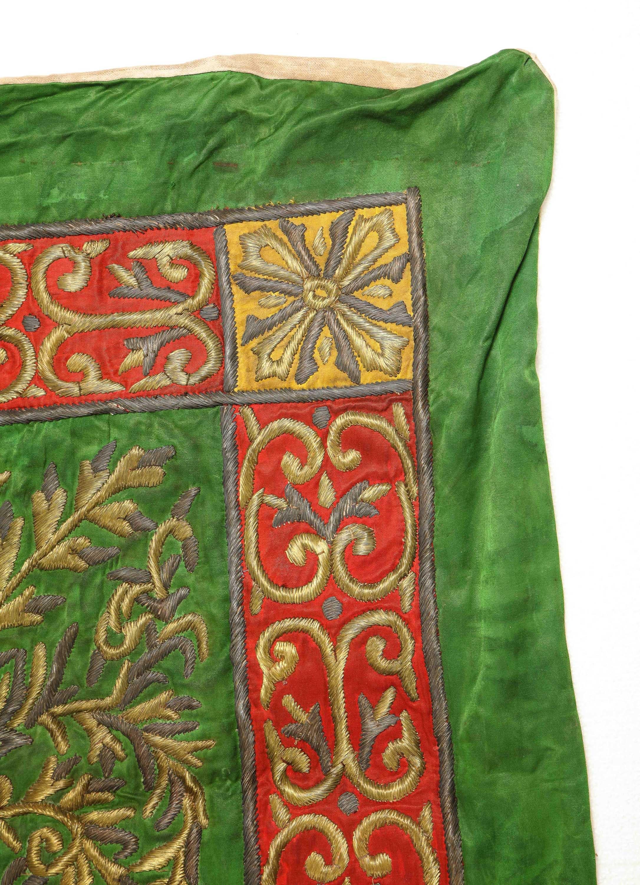 Islamic Ottoman Silk and Metal-Thread External Curtain Cover for the Holy Kaaba In Good Condition In Queens, NY