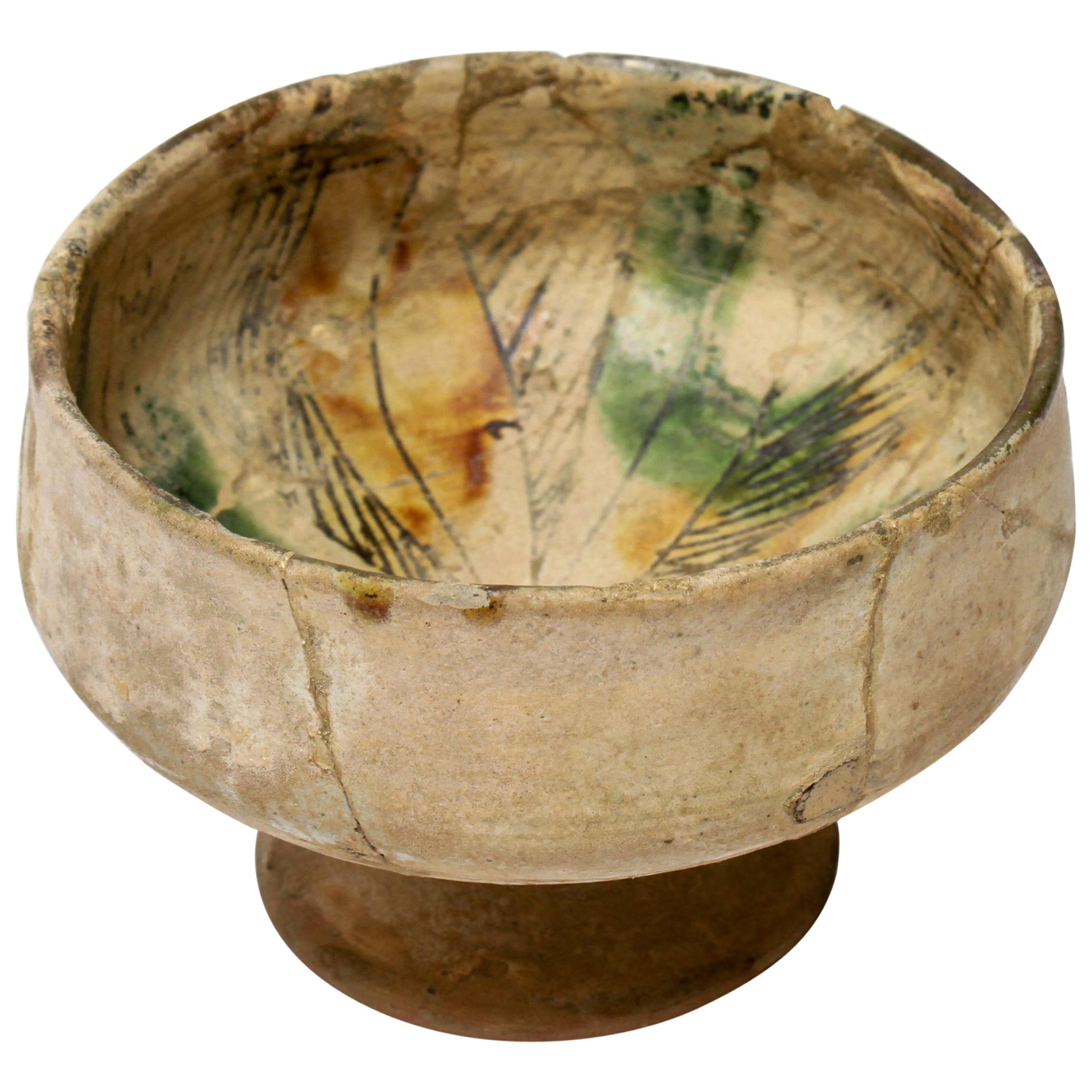 Islamic Persian Nishapur Pottery Footed Bowl