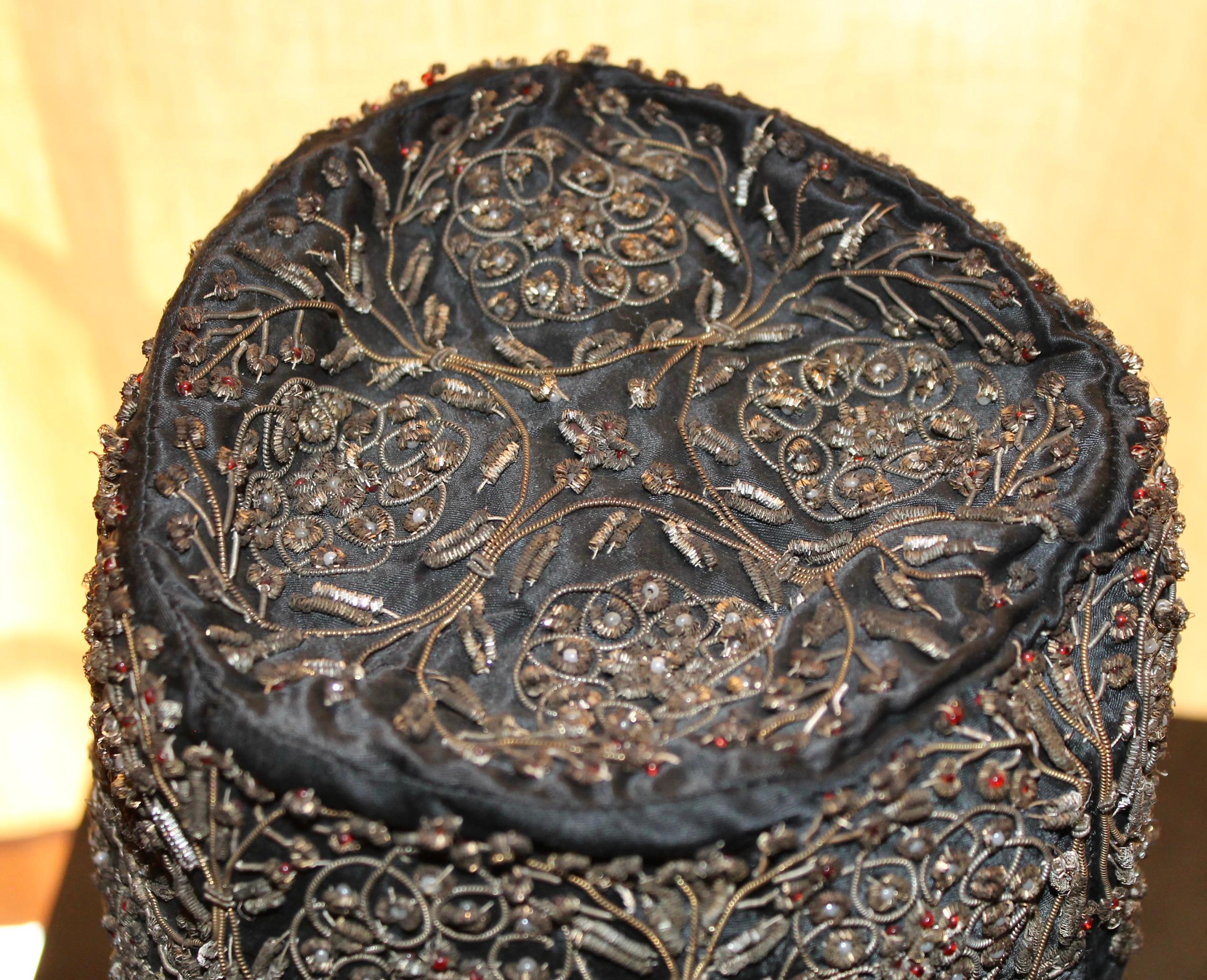 Black Islamic Pill Box Hat 'Kippah' For Sale