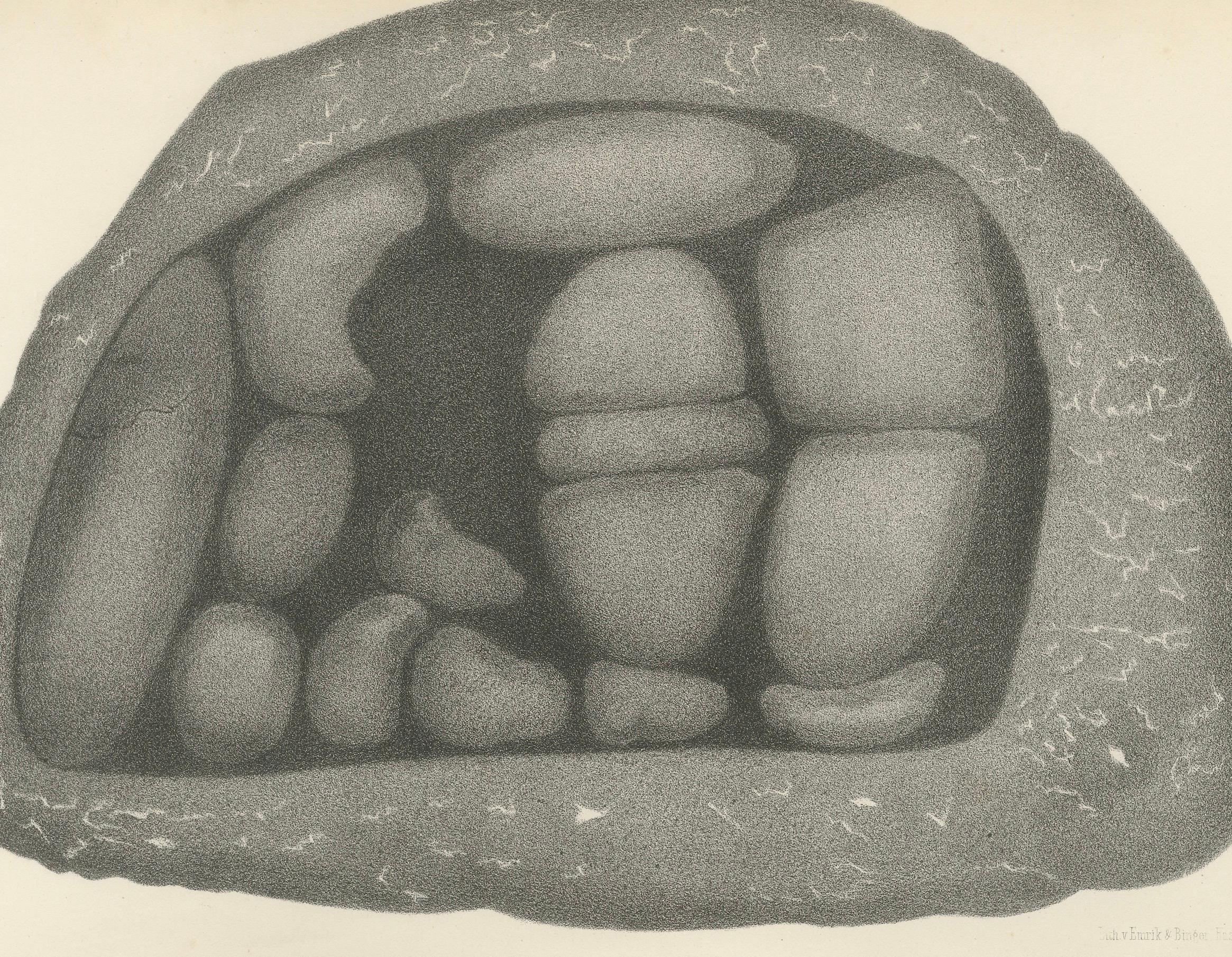 Islamic Relic Print The Black Stone of Mecca, 1863 Dutch Lithograph en Bueno estado para la venta en Langweer, NL