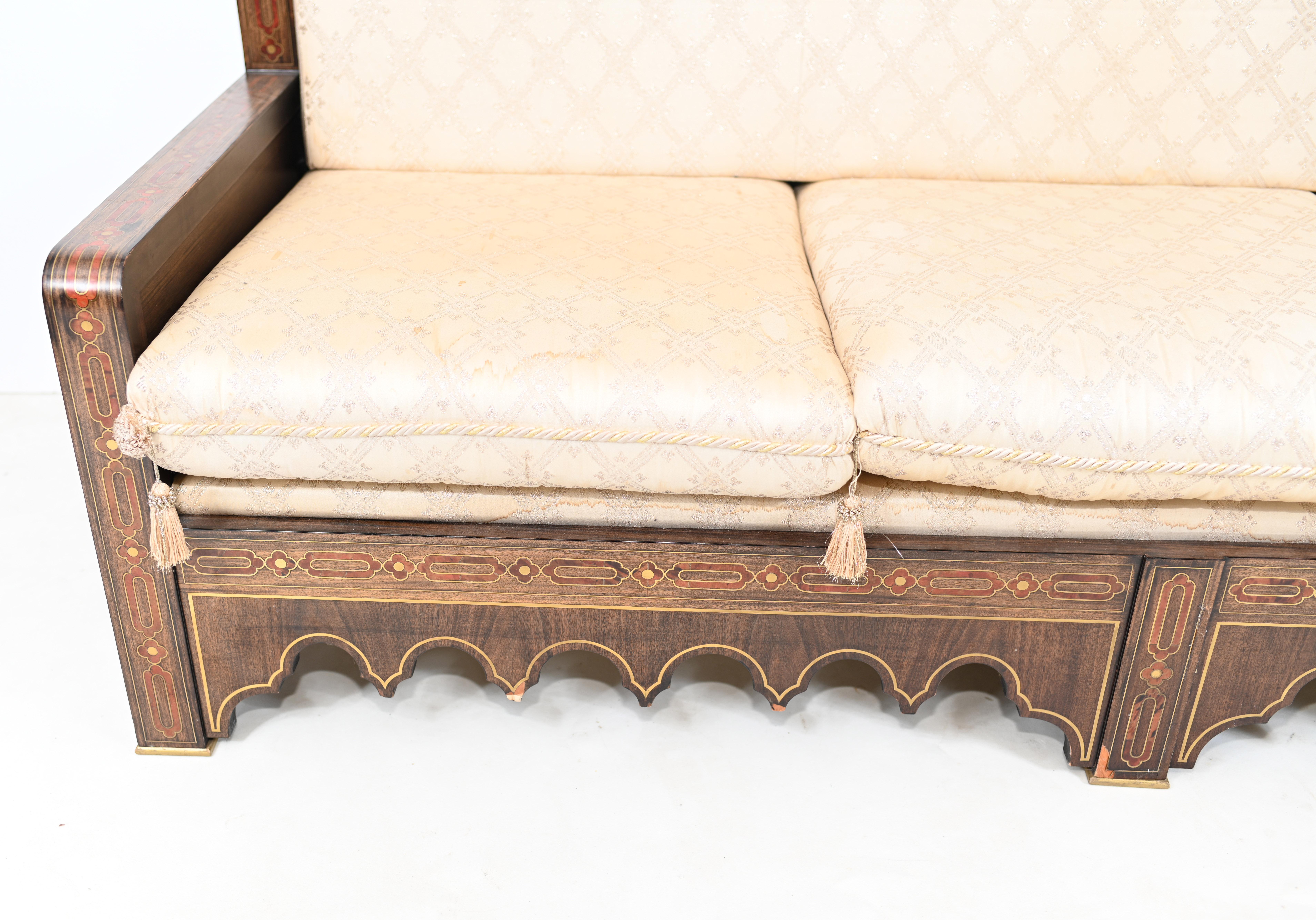 Islamic Settee and Arm Chair Suite Boulle Inlay Couch 6