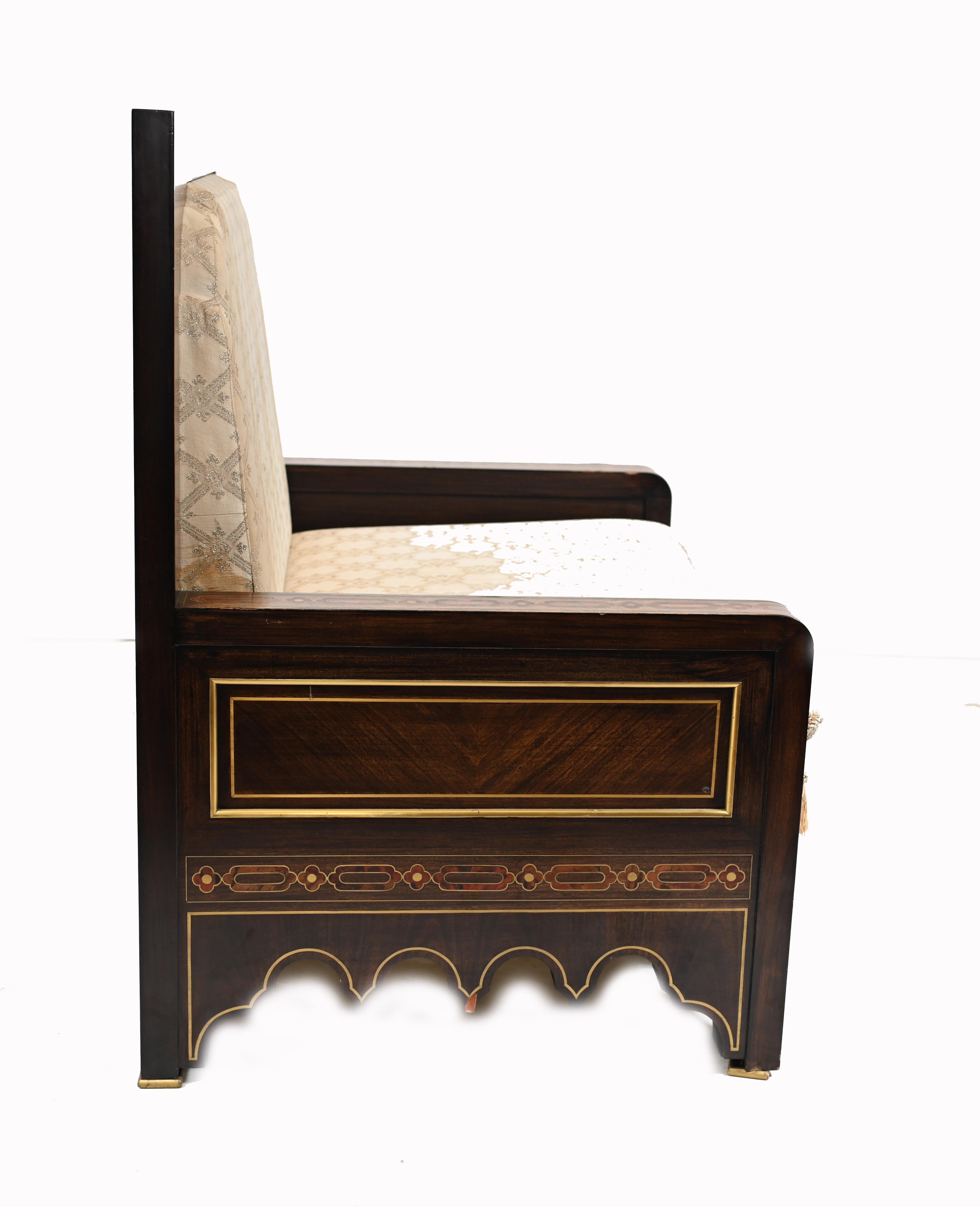 Islamic Settee and Arm Chair Suite Boulle Inlay Couch 4