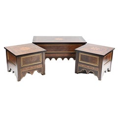 Islamic Side Coffee Table Set Boulle Inlay, 1920
