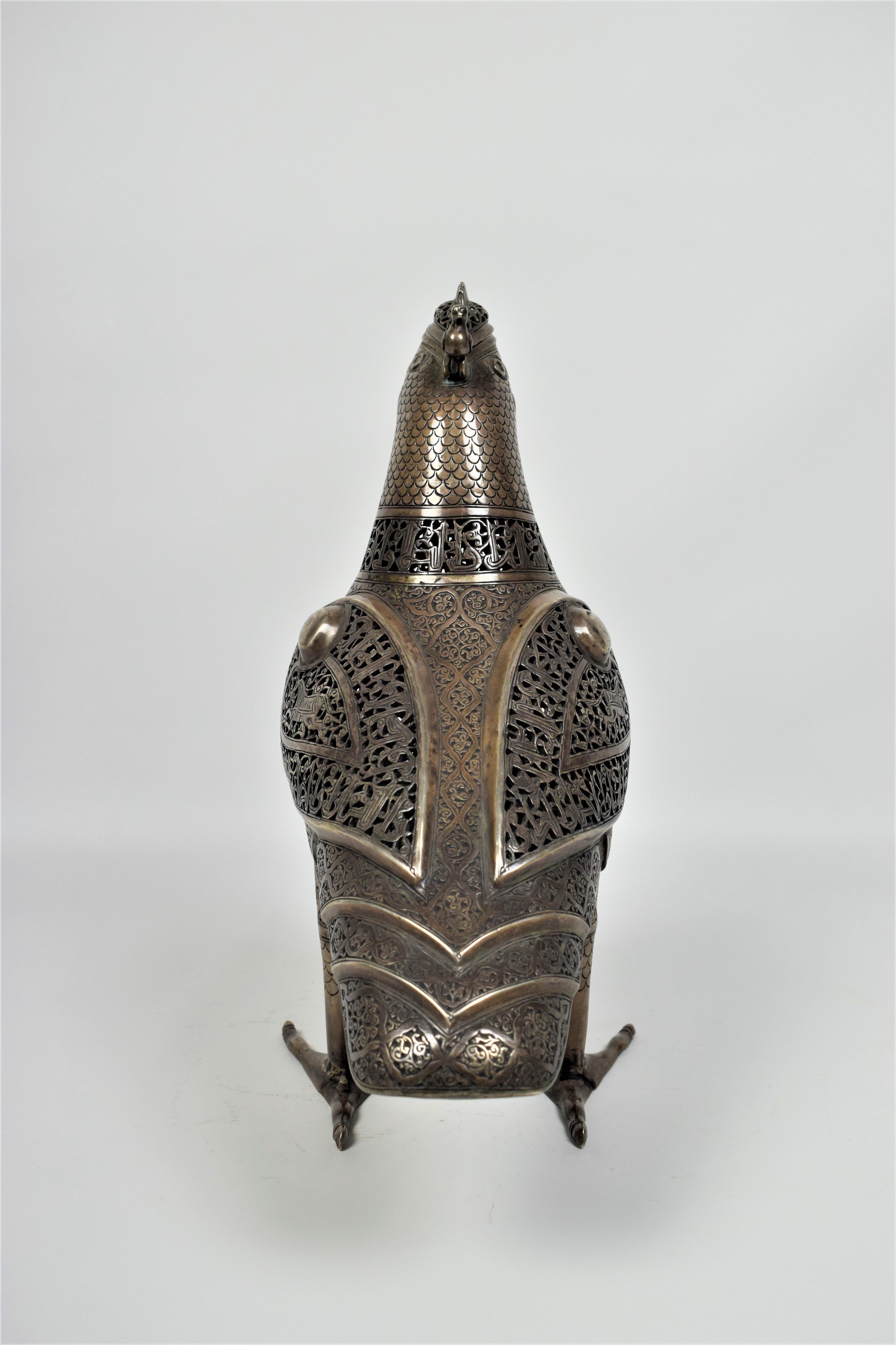 18th Century and Earlier Islamic Silver Bird Incense Burner, 92% Silver