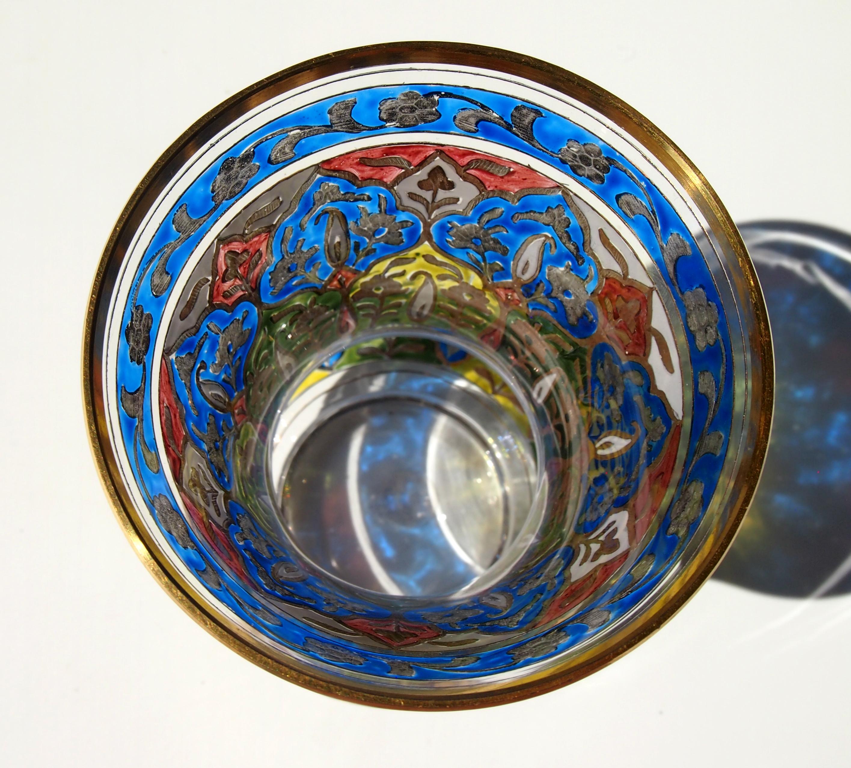 Allemand Vase en verre « Jodhpur » de style islamique allemand de Fritz Heckert - Victorien en vente