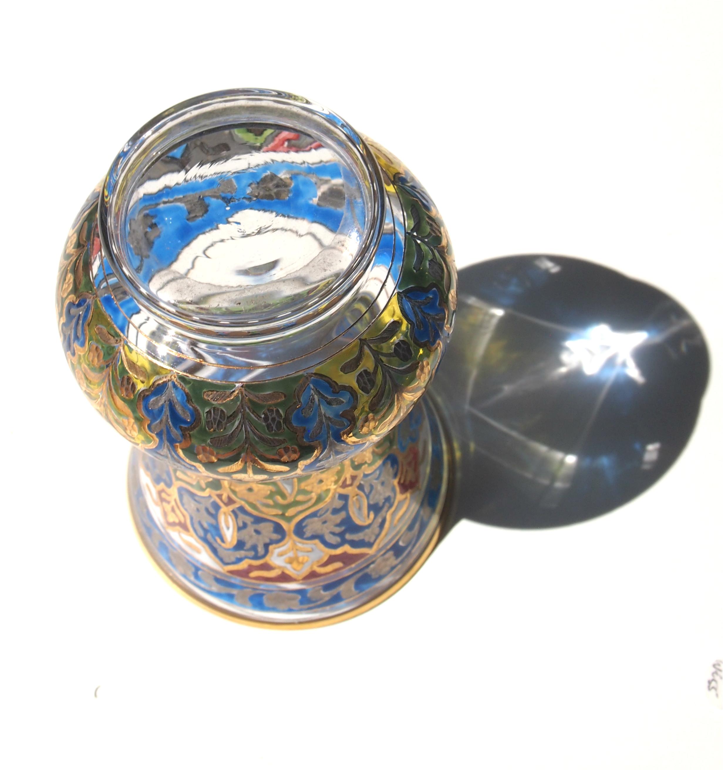 Enameled Islamic Style German Fritz Heckert 'Jodhpur' Glass Vase -Victorian For Sale