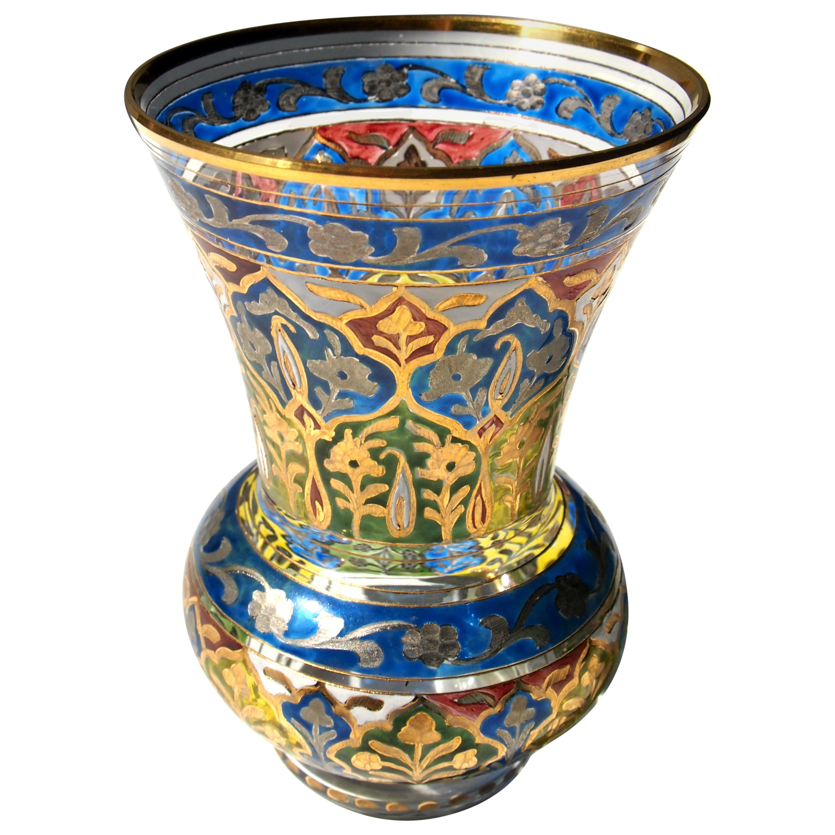 Islamic Style German Fritz Heckert 'Jodhpur' Glass Vase -Victorian For Sale