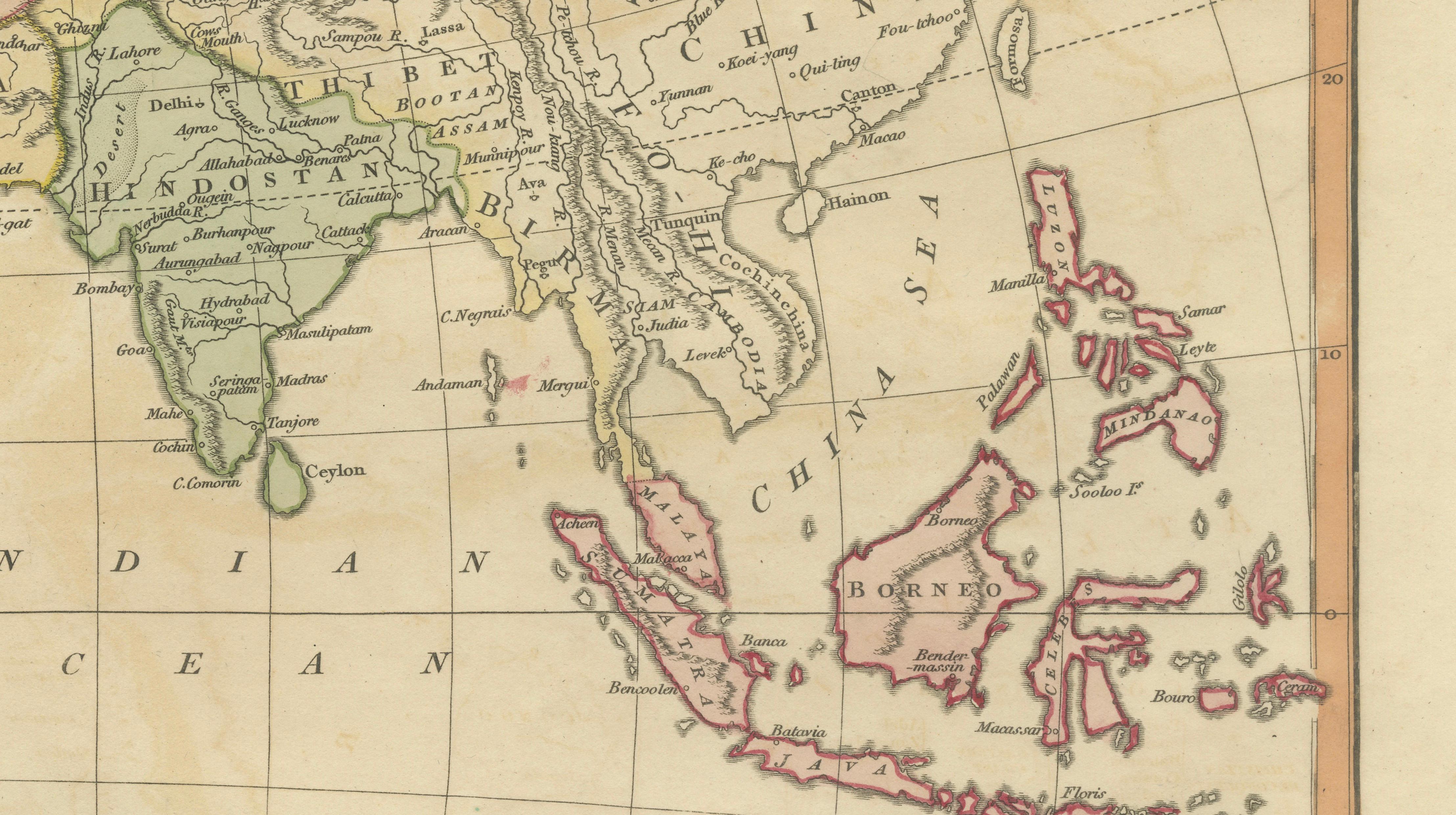 Islamic World Map with Africa, Middle East, India, Indies, Wilkinson 1817