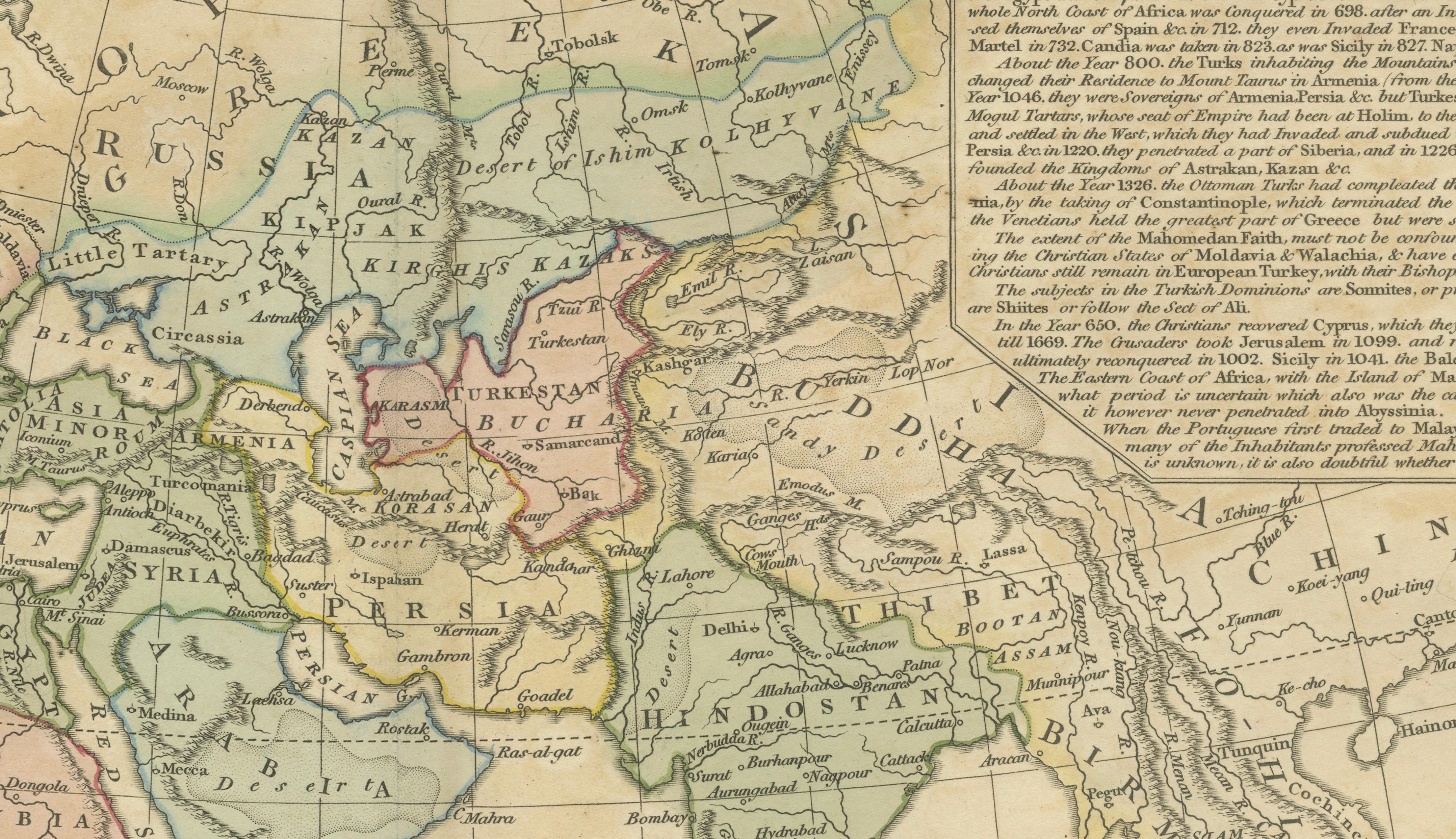 Islamic World Map with Africa, Middle East, India, Indies, Wilkinson 1817